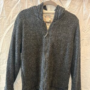 Textured Full-Zip Hooded Jacket - Gray